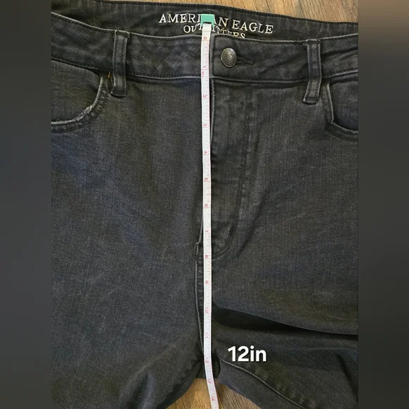 American Eagle Women's 16 Black Jeans Super Stretch Super High Rise Jeggings - Picture 10 of 12